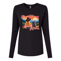 Mountain Muttma Boho Dog Hiking Trail Camping Adventure Womens Cotton Relaxed Long Sleeve T-Shirt