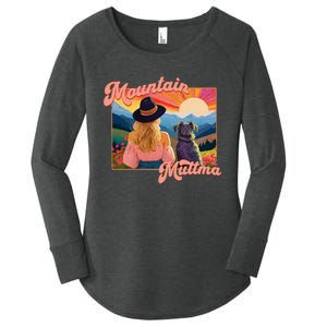 Mountain Muttma Boho Dog Hiking Trail Camping Adventure Women's Perfect Tri Tunic Long Sleeve Shirt