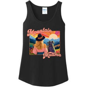 Mountain Muttma Boho Dog Hiking Trail Camping Adventure Ladies Essential Tank