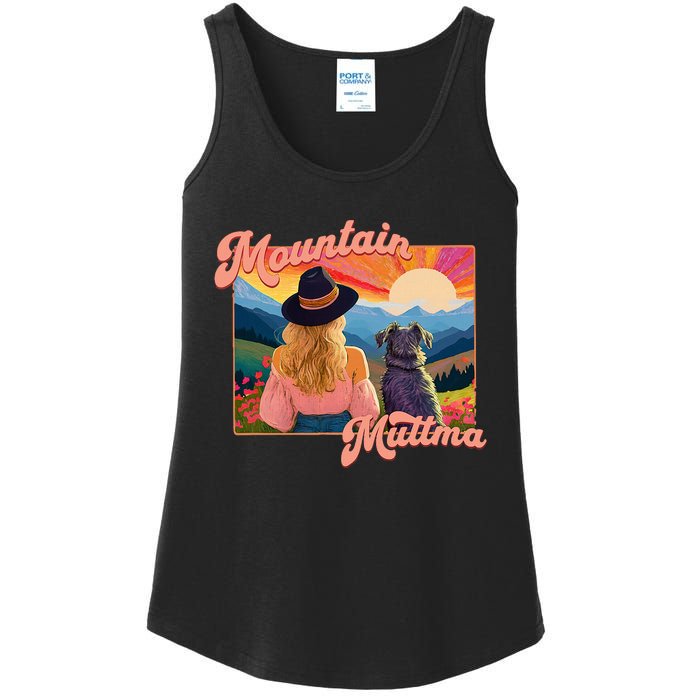 Mountain Muttma Boho Dog Hiking Trail Camping Adventure Ladies Essential Tank