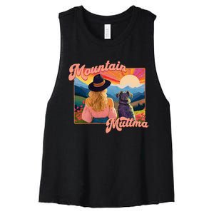 Mountain Muttma Boho Dog Hiking Trail Camping Adventure Women's Racerback Cropped Tank