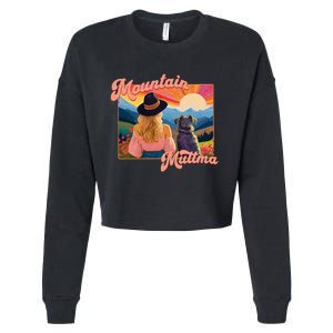 Mountain Muttma Boho Dog Hiking Trail Camping Adventure Cropped Pullover Crew