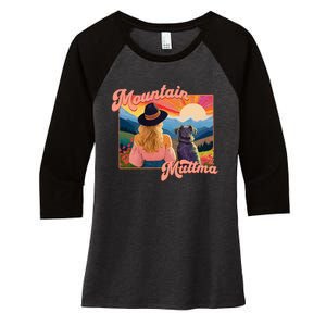 Mountain Muttma Boho Dog Hiking Trail Camping Adventure Women's Tri-Blend 3/4-Sleeve Raglan Shirt