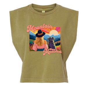 Mountain Muttma Boho Dog Hiking Trail Camping Adventure Garment-Dyed Women's Muscle Tee