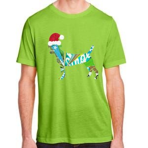 Mixed Media Collage Art Dog Puppy In Santa Hat Merry Ho Ho Meaningful Gift Adult ChromaSoft Performance T-Shirt