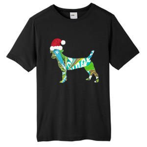 Mixed Media Collage Art Dog Puppy In Santa Hat Merry Ho Ho Meaningful Gift Tall Fusion ChromaSoft Performance T-Shirt