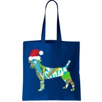 Mixed Media Collage Art Dog Puppy In Santa Hat Merry Ho Ho Meaningful Gift Tote Bag