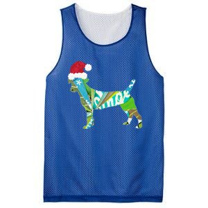 Mixed Media Collage Art Dog Puppy In Santa Hat Merry Ho Ho Meaningful Gift Mesh Reversible Basketball Jersey Tank