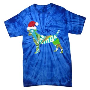 Mixed Media Collage Art Dog Puppy In Santa Hat Merry Ho Ho Meaningful Gift Tie-Dye T-Shirt