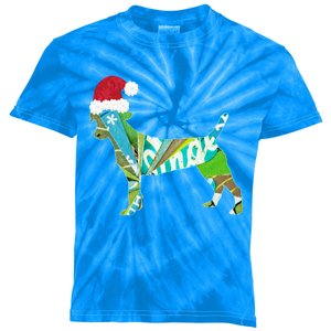 Mixed Media Collage Art Dog Puppy In Santa Hat Merry Ho Ho Meaningful Gift Kids Tie-Dye T-Shirt