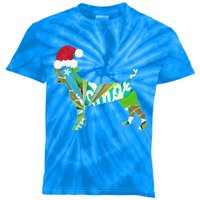 Mixed Media Collage Art Dog Puppy In Santa Hat Merry Ho Ho Meaningful Gift Kids Tie-Dye T-Shirt