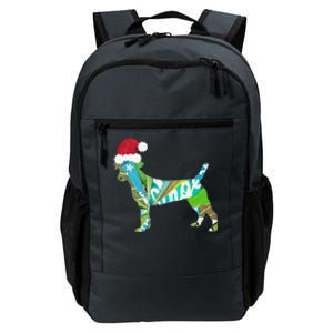 Mixed Media Collage Art Dog Puppy In Santa Hat Merry Ho Ho Meaningful Gift Daily Commute Backpack