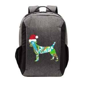 Mixed Media Collage Art Dog Puppy In Santa Hat Merry Ho Ho Meaningful Gift Vector Backpack