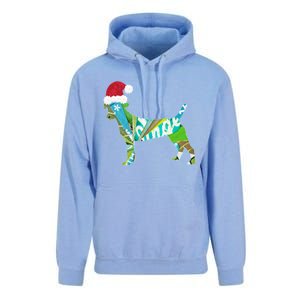 Mixed Media Collage Art Dog Puppy In Santa Hat Merry Ho Ho Meaningful Gift Unisex Surf Hoodie