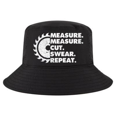 Measure Measure Cut Swear Repeat For Carpenter & Woodworker Cool Comfort Performance Bucket Hat