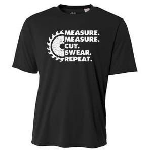 Measure Measure Cut Swear Repeat For Carpenter & Woodworker Cooling Performance Crew T-Shirt