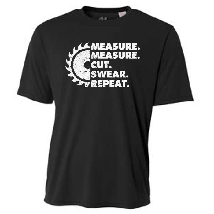 Measure Measure Cut Swear Repeat For Carpenter & Woodworker Cooling Performance Crew T-Shirt