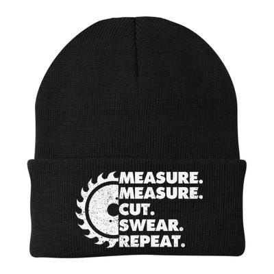 Measure Measure Cut Swear Repeat For Carpenter & Woodworker Knit Cap Winter Beanie