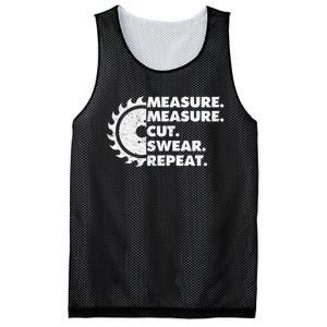 Measure Measure Cut Swear Repeat For Carpenter & Woodworker Mesh Reversible Basketball Jersey Tank