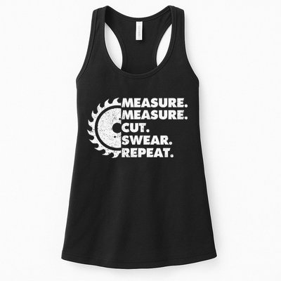 Measure Measure Cut Swear Repeat For Carpenter & Woodworker Womens Tank Top