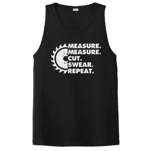 Measure Measure Cut Swear Repeat For Carpenter & Woodworker PosiCharge Competitor Tank