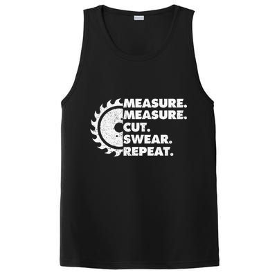 Measure Measure Cut Swear Repeat For Carpenter & Woodworker PosiCharge Competitor Tank
