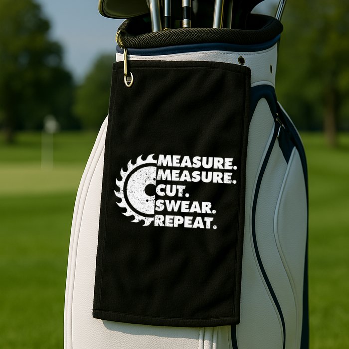 Measure Measure Cut Swear Repeat For Carpenter & Woodworker Golf Towel