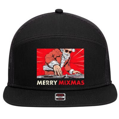 Merry Mixmas Christmas Synthesizer Analog Synth Techno Xmas Meaningful Gift 7 Panel Mesh Trucker Snapback Hat