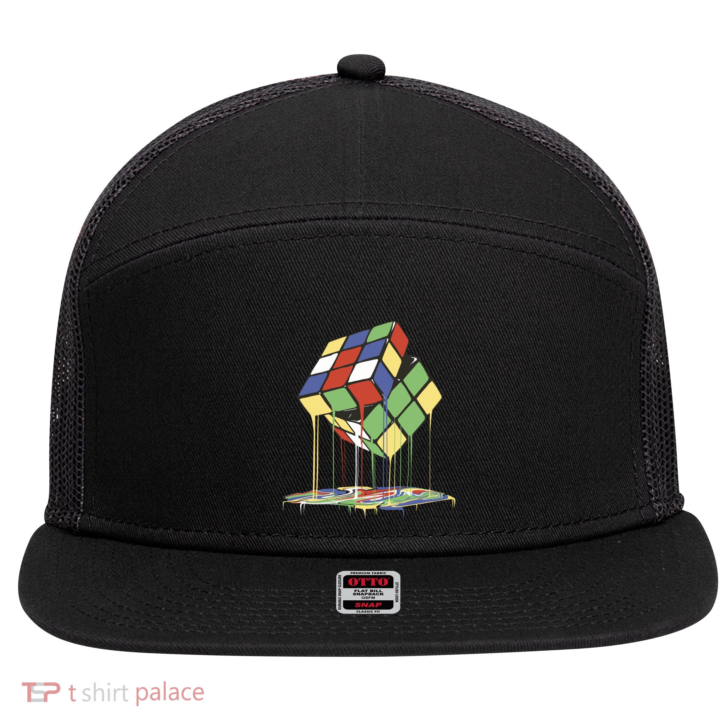Melting Magic Cube Toy Funny Gift 7 Panel Mesh Trucker Snapback Hat