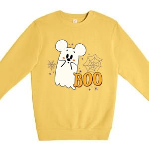 Mickey Mouse Cute Little Ghost Boo Halloween Premium Crewneck Sweatshirt