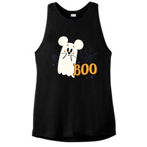 Mickey Mouse Cute Little Ghost Boo Halloween Ladies PosiCharge Tri-Blend Wicking Tank