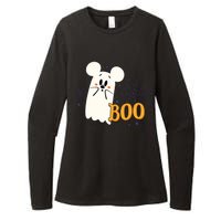 Mickey Mouse Cute Little Ghost Boo Halloween Womens CVC Long Sleeve Shirt