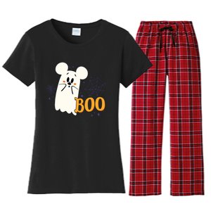 Mickey Mouse Cute Little Ghost Boo Halloween Women's Flannel Pajama Set