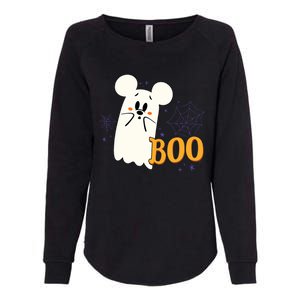 Mickey Mouse Cute Little Ghost Boo Halloween Womens California Wash Sweatshirt