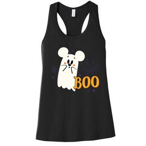 Mickey Mouse Cute Little Ghost Boo Halloween Women's Racerback Tank