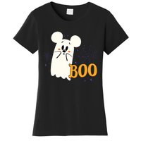 Mickey Mouse Cute Little Ghost Boo Halloween Women's T-Shirt