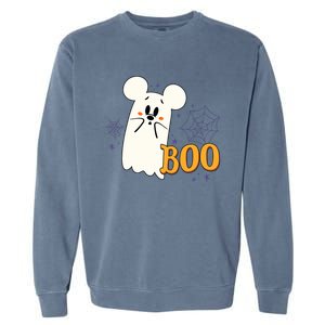 Mickey Mouse Cute Little Ghost Boo Halloween Garment-Dyed Sweatshirt