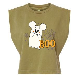 Mickey Mouse Cute Little Ghost Boo Halloween Garment-Dyed Women's Muscle Tee