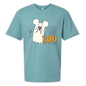 Mickey Mouse Cute Little Ghost Boo Halloween Sueded Cloud Jersey T-Shirt