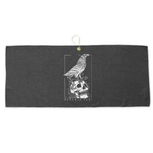 Memento Mori Crow Skull Moon Large Microfiber Waffle Golf Towel