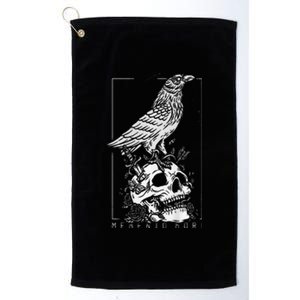 Memento Mori Crow Skull Moon Platinum Collection Golf Towel