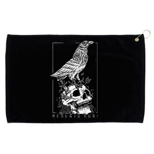 Memento Mori Crow Skull Moon Grommeted Golf Towel