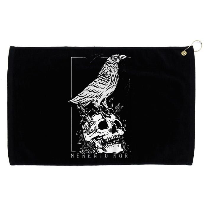 Memento Mori Crow Skull Moon Grommeted Golf Towel