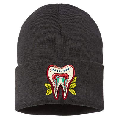 Merry Molar Christmas Dentist & Dental Lover's  Sustainable Knit Beanie