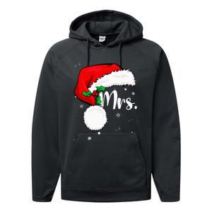 Mr Mrs Claus Christmas Couples Matching His And Her Pajamas Performance Fleece Hoodie