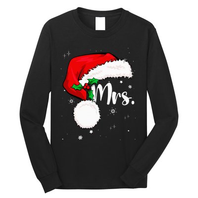 Mr Mrs Claus Christmas Couples Matching His And Her Pajamas Long Sleeve Shirt