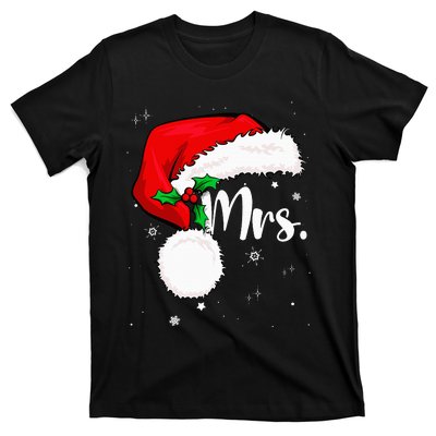 Mr Mrs Claus Christmas Couples Matching His And Her Pajamas T-Shirt