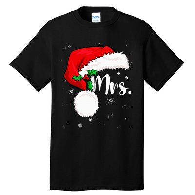 Mr Mrs Claus Christmas Couples Matching His And Her Pajamas Tall T-Shirt