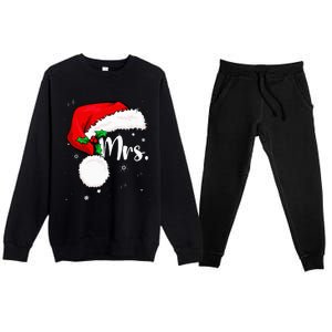 Mr Mrs Claus Christmas Couples Matching His And Her Pajamas Premium Crewneck Sweatsuit Set