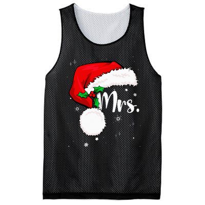 Mr Mrs Claus Christmas Couples Matching His And Her Pajamas Mesh Reversible Basketball Jersey Tank